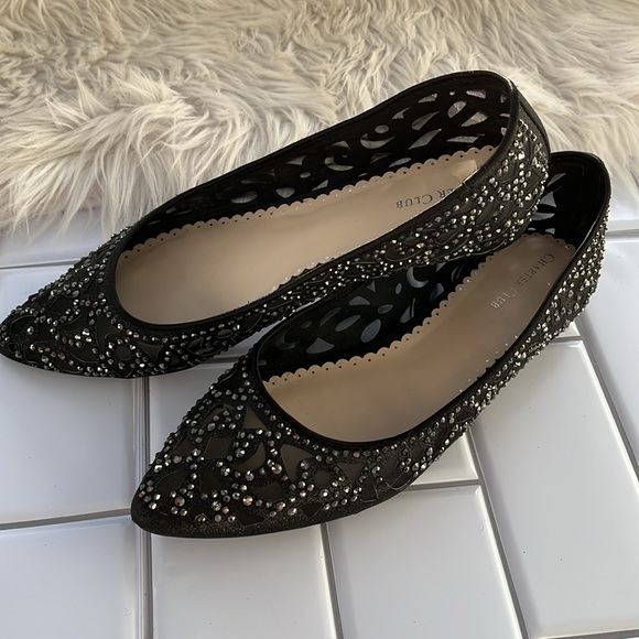 CHARTER CLUB Womens Tonina Black Pointed Toe Slip On Flats Sz 9M nwot - Picture 16 of 16